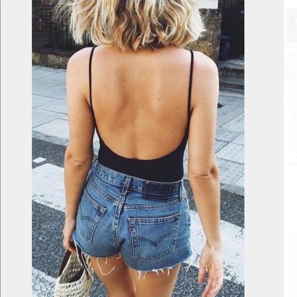 NWOT Low Back Black Bodysuit